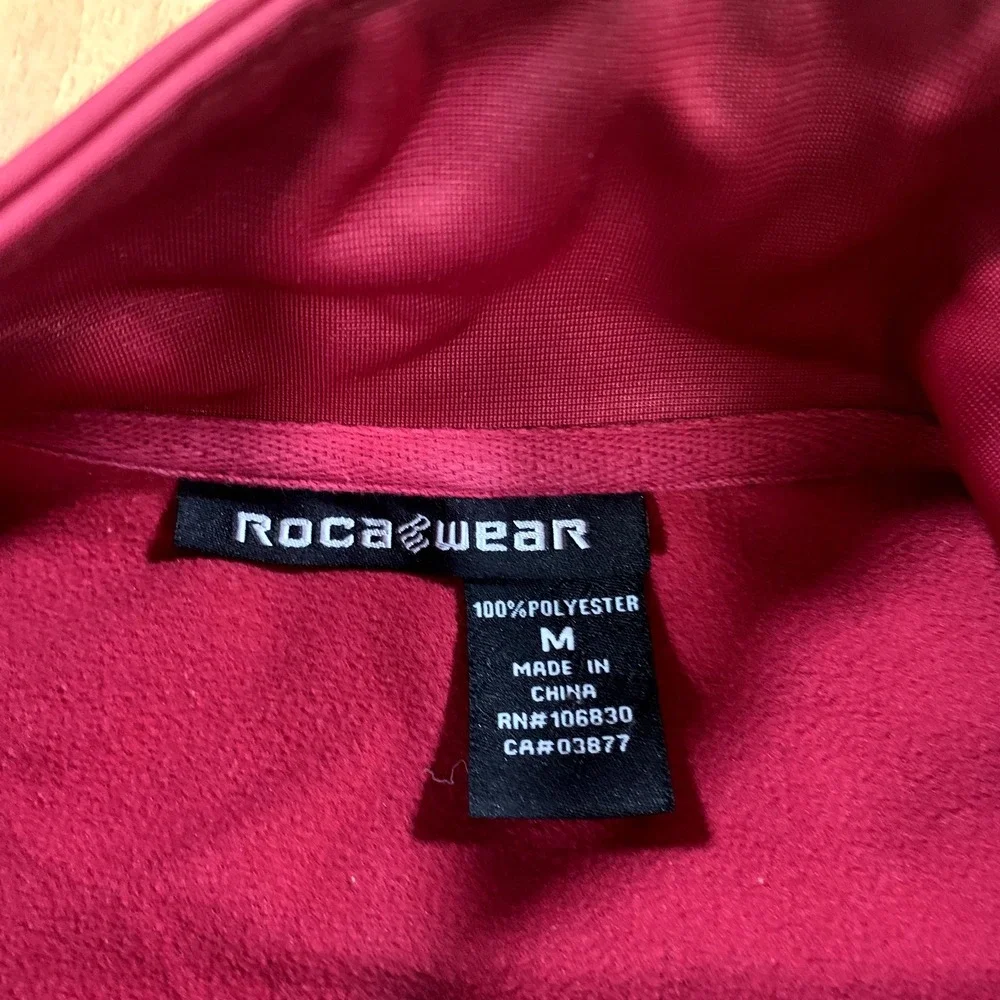 Rocawear Jacket Mens Medium Burgundy Track Full Zip Classic Embroidered Logo VTG